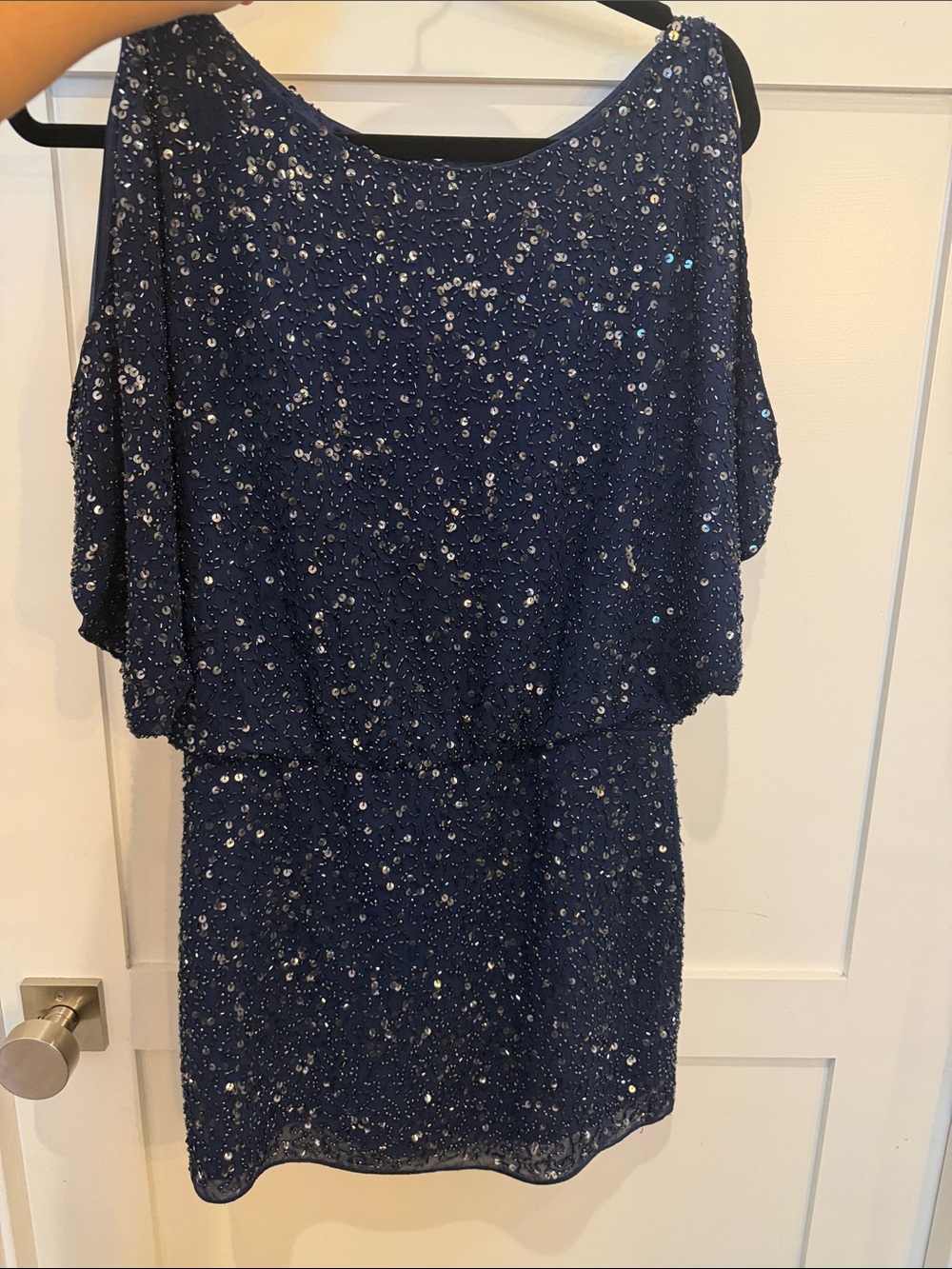 Navy Sequin Mini Dress - Women